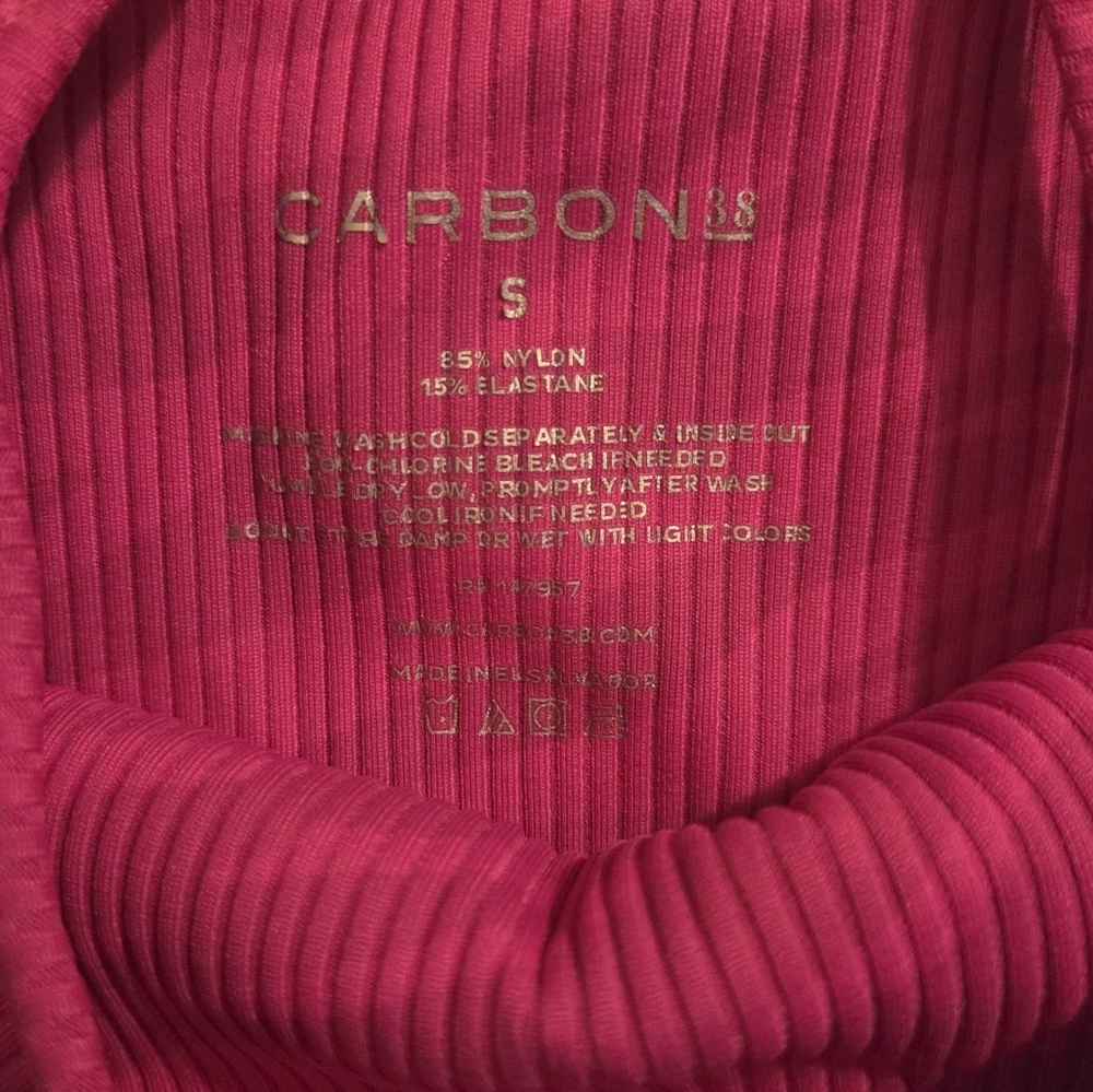 Carbon38 Ribbed Sports Bra Pink Sz S - Picture 3 of 4